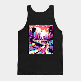 Skateboarding Urban Jungle, Sports Graphic Design Tank Top